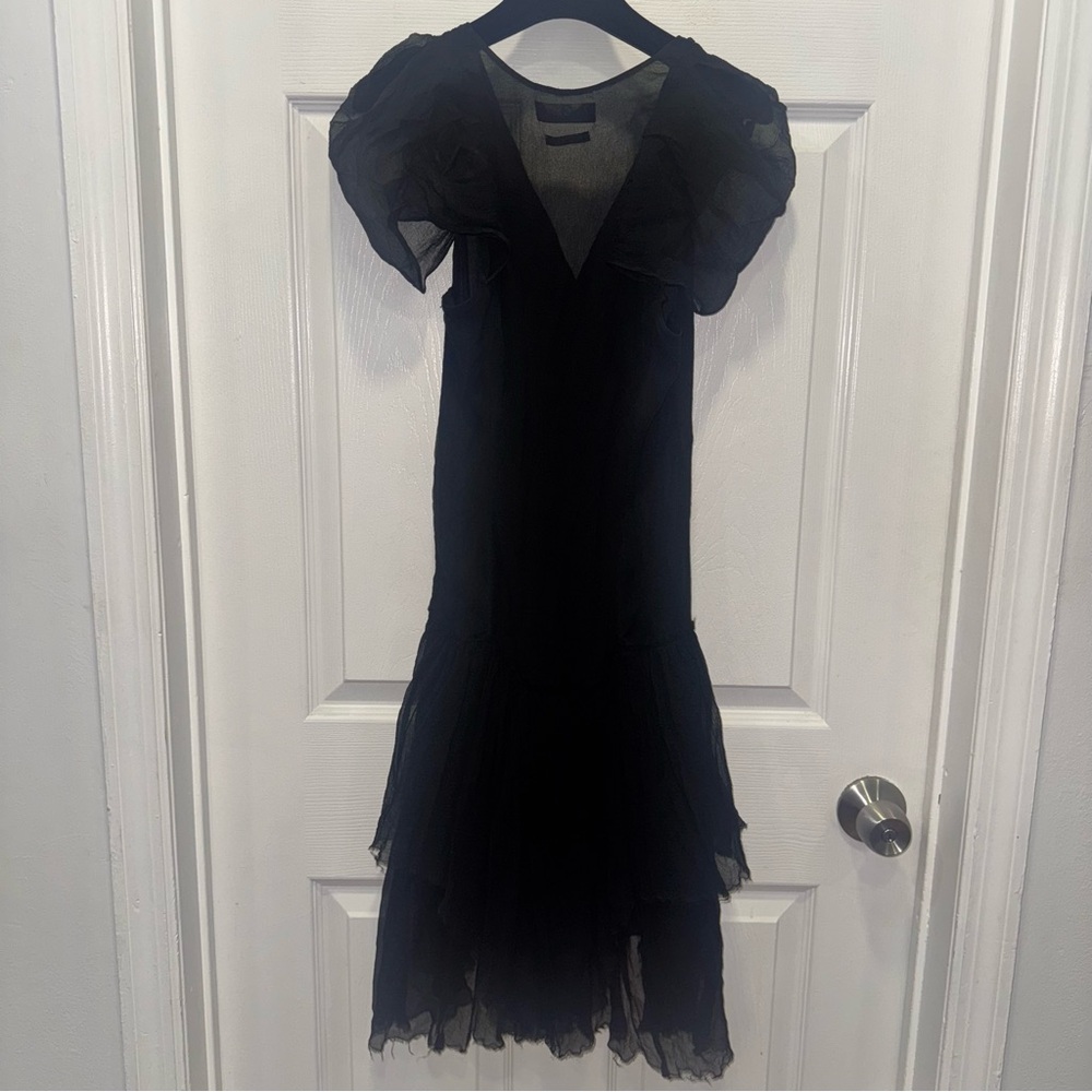 (McQ) VINTAGE Authentic Alexander McQueen (McQ) 100% Silk Black Dress